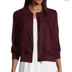 NWT Soft Velvet Burgundy Bomber Jacket